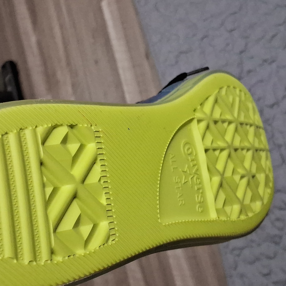 Converse Blue and Neon High-Top Sneakers - Picture 4 of 9